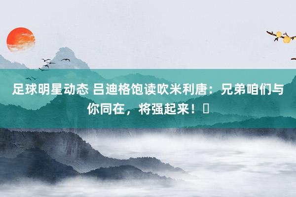 足球明星动态 吕迪格饱读吹米利唐：兄弟咱们与你同在，将强起来！❤