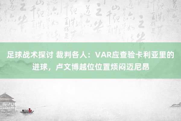 足球战术探讨 裁判各人：VAR应查验卡利亚里的进球，卢文博越位位置烦闷迈尼昂