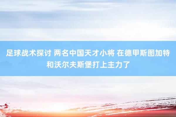 足球战术探讨 两名中国天才小将 在德甲斯图加特和沃尔夫斯堡打上主力了