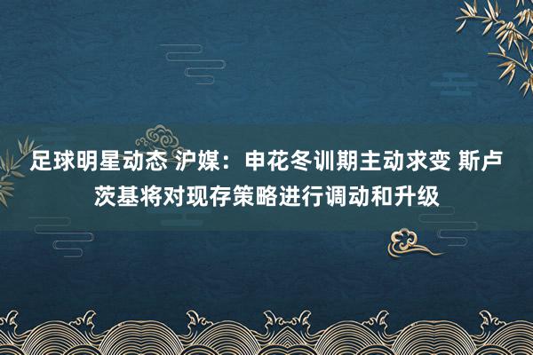 足球明星动态 沪媒：申花冬训期主动求变 斯卢茨基将对现存策略进行调动和升级