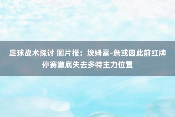 足球战术探讨 图片报：埃姆雷-詹或因此前红牌停赛澈底失去多特主力位置