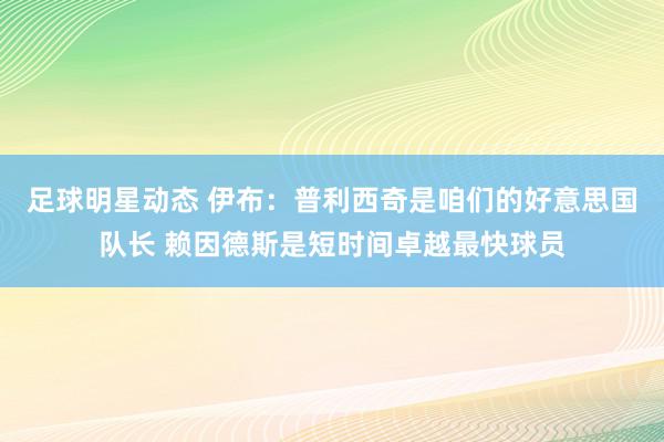 足球明星动态 伊布：普利西奇是咱们的好意思国队长 赖因德斯是短时间卓越最快球员