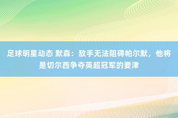 足球明星动态 默森：敌手无法阻碍帕尔默，他将是切尔西争夺英超冠军的要津