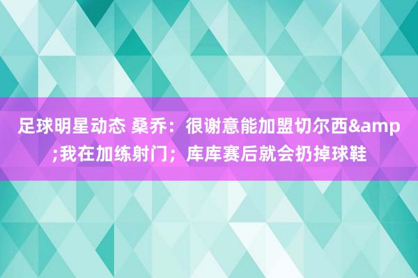 足球明星动态 桑乔：很谢意能加盟切尔西&我在加练射门；库库赛后就会扔掉球鞋